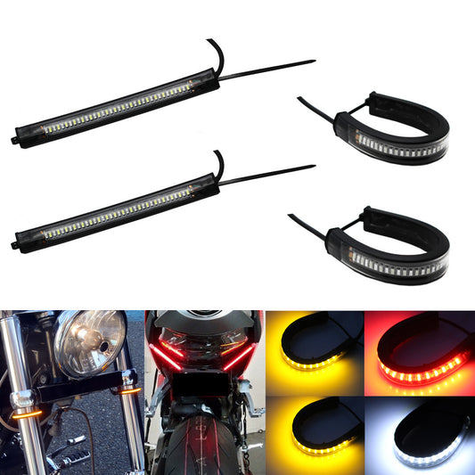 A set of switches with A+R/A LED motorcycle front and rear fork signal strip lights Q