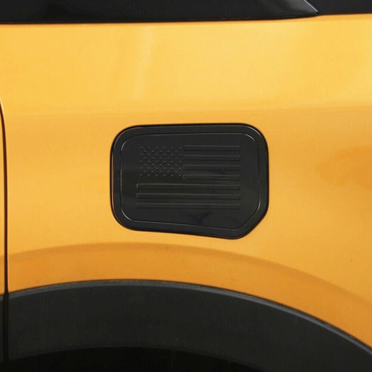For 2021-2024 Bronco Sport Gloss Black US Flag Fuel Gas Tank Cap Cover Trim v