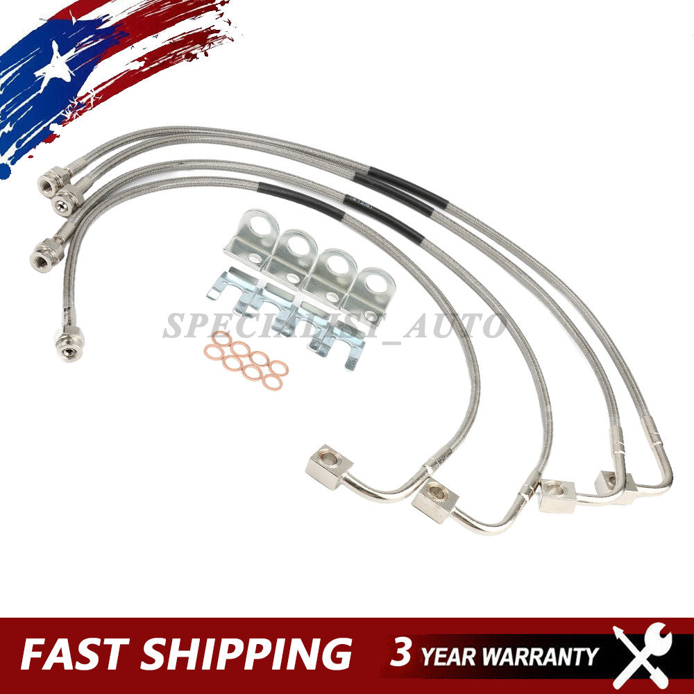 Front & Rear Stainless Brake Lines 89716 for 2007-2018 for Jeep for Wrangler JK Q