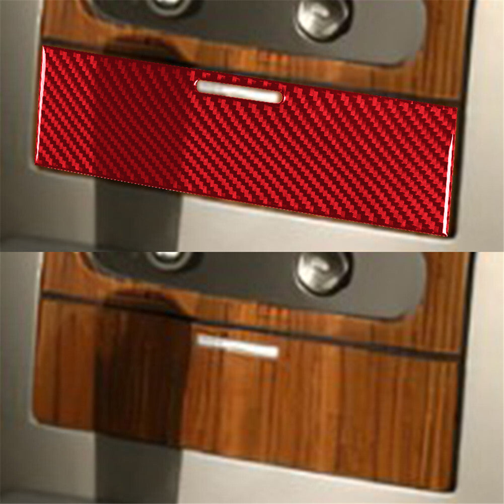 Red for Audi Q7 2016-2019 Carbon Fiber Gear Shift Panel Outer Frame Trim Cover v