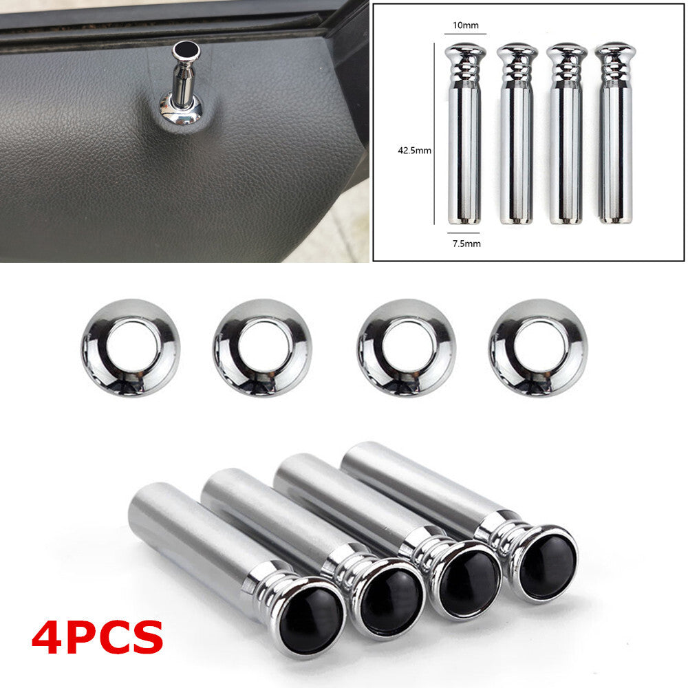4-Piece Aluminum Alloy Car Door Handle Lock Lift Bolt Trim Interior Kit n