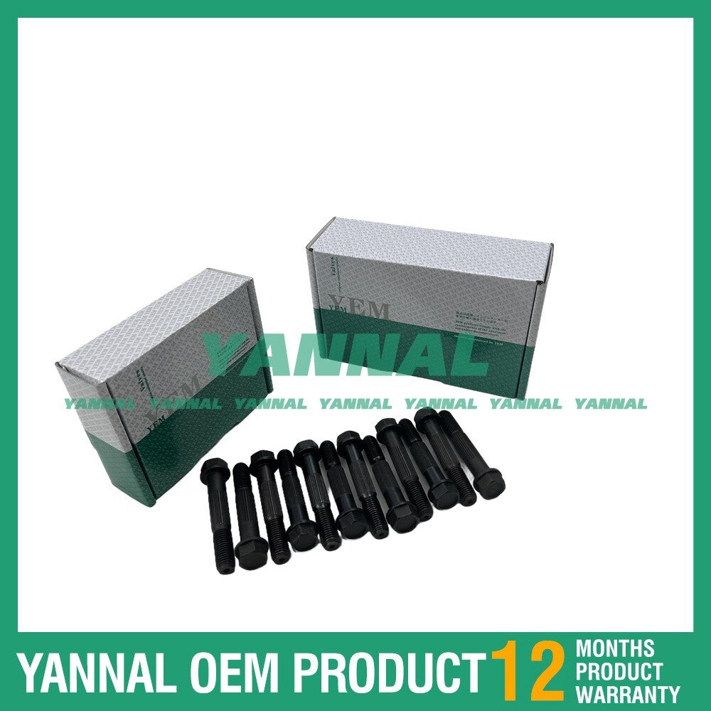 12 new 6D95 connecting rod bolts for Komatsu excavator diesel engines