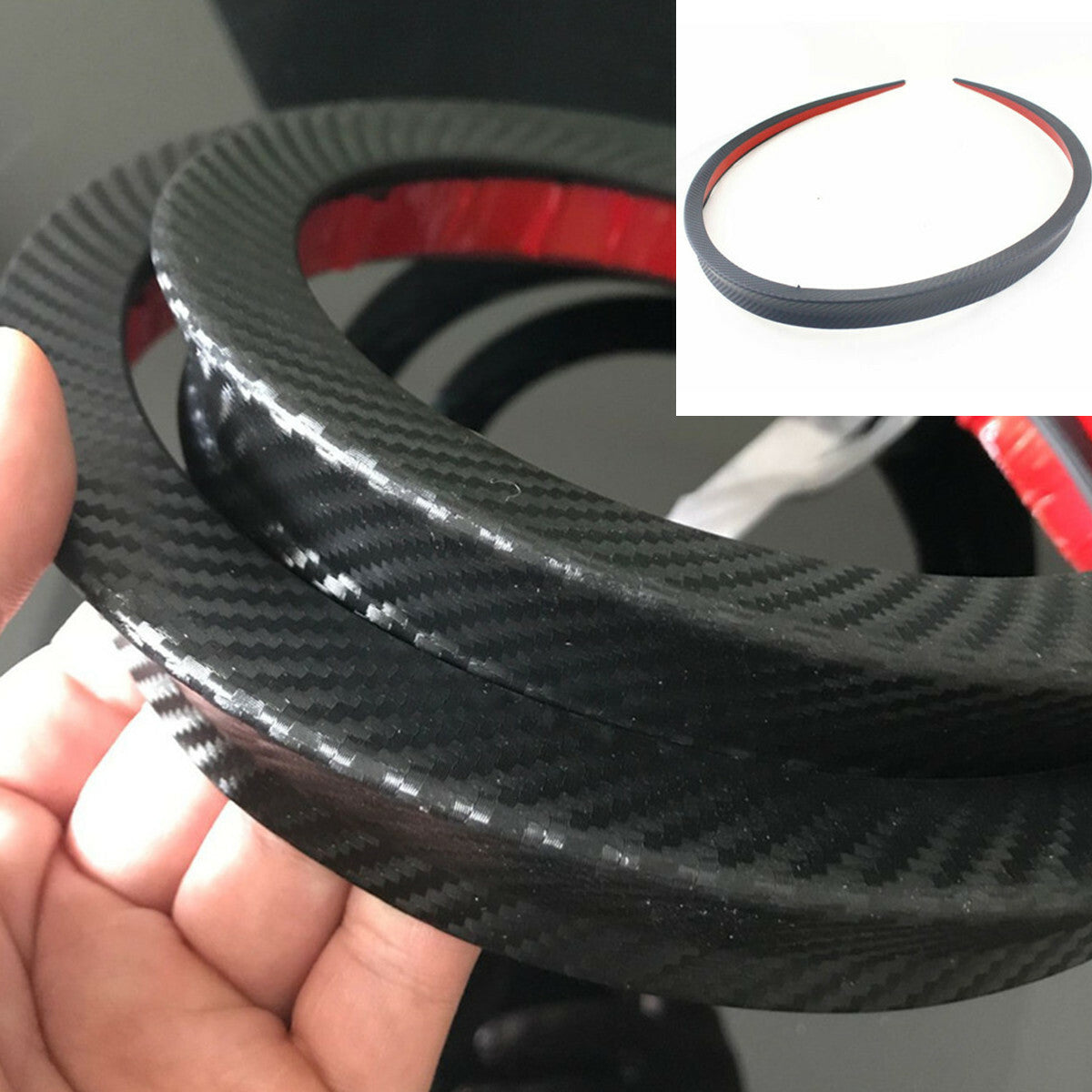 Carbon Fiber Look Car Truck for SUV Rear Trunk Spoiler Wing Sticker Flexible 120CM Q