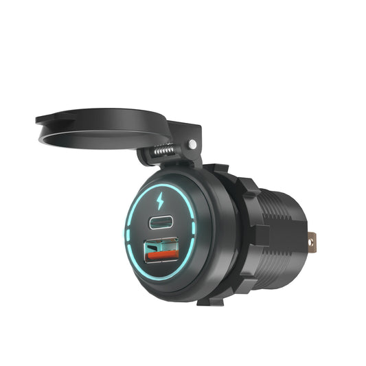USB Type C Charger Port Fast Car Charger Outlet Socket 12V/24V for Boat Marine