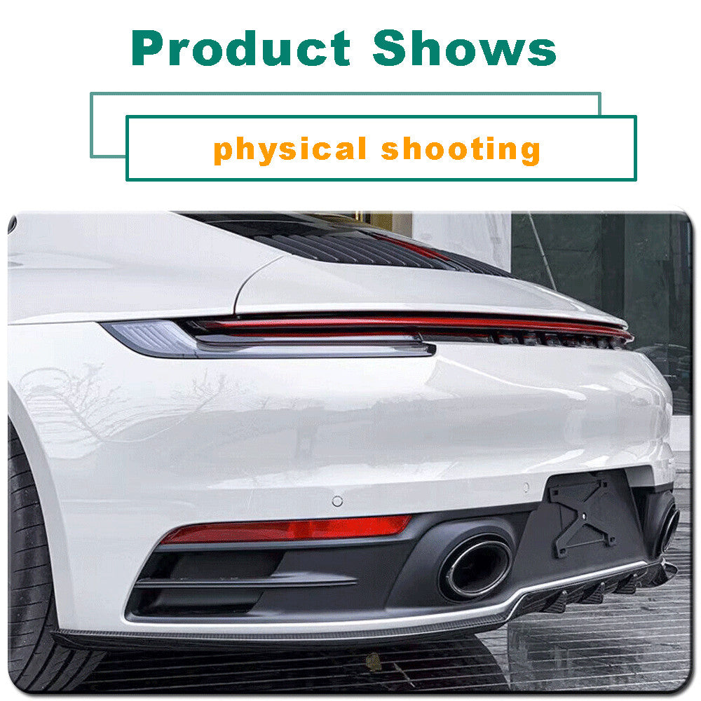 for Porsche 911 992 Carrera 4 S 4S 19+ Dry Carbon Fiber Rear Bumper Diffuser Lip