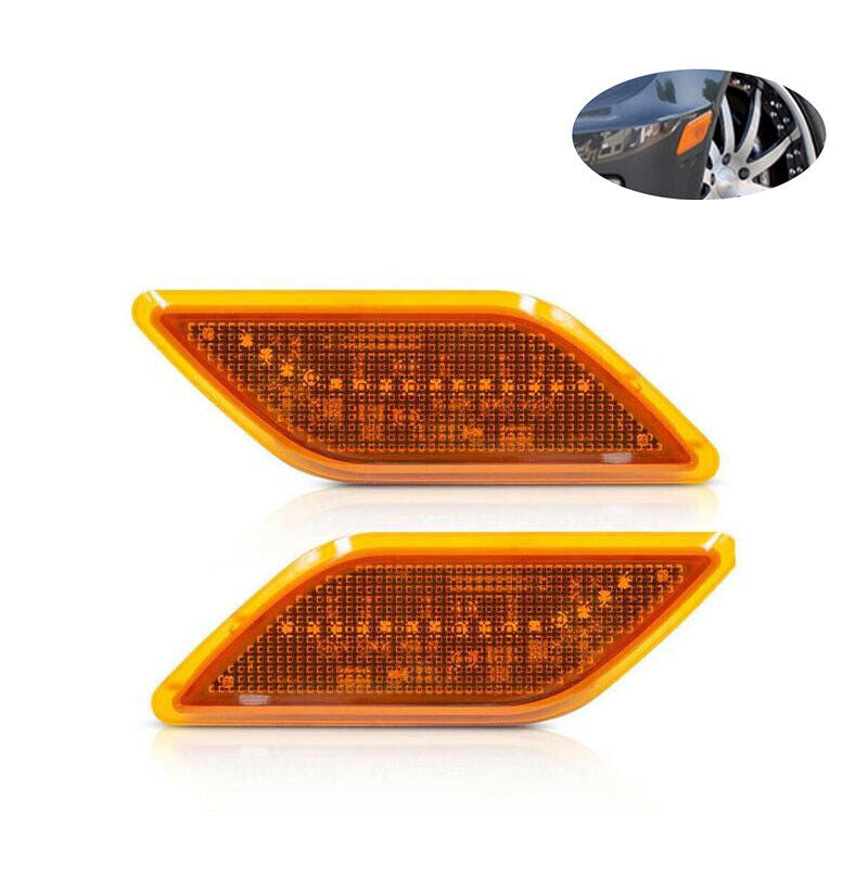 Pair for Mercedes-Benz W212 E-Class LED yellow len Front Bumper Side Marker Lamp