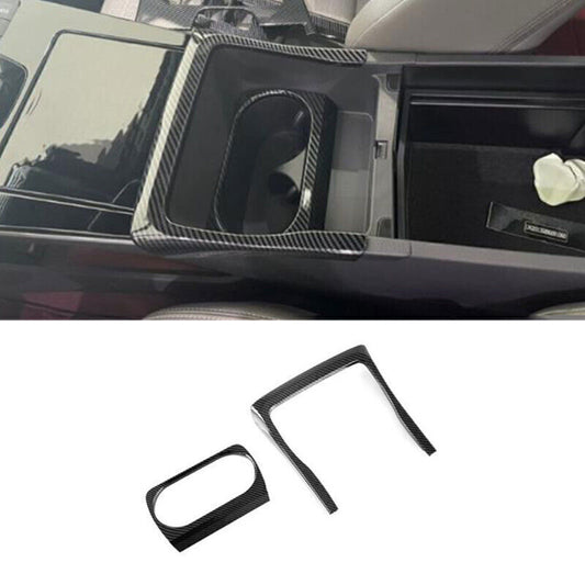 for Toyota bZ4X 23-2024 2P Carbon Fiber Front Water Cup Holder Frame Cover Trim