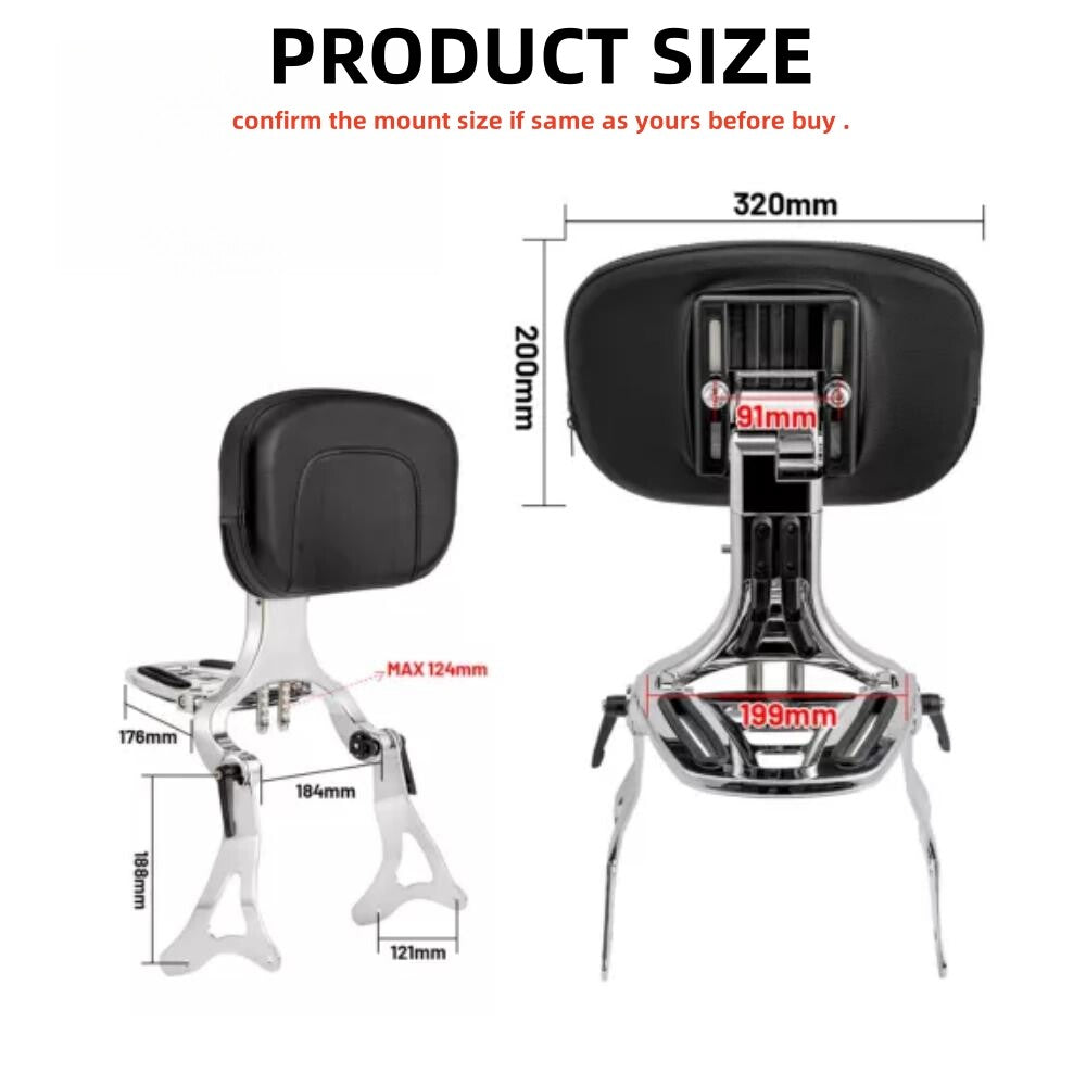 Adjustable backrest Sissy bar luggage rack for Harley Road Glide FLTRX 2015-2024 n
