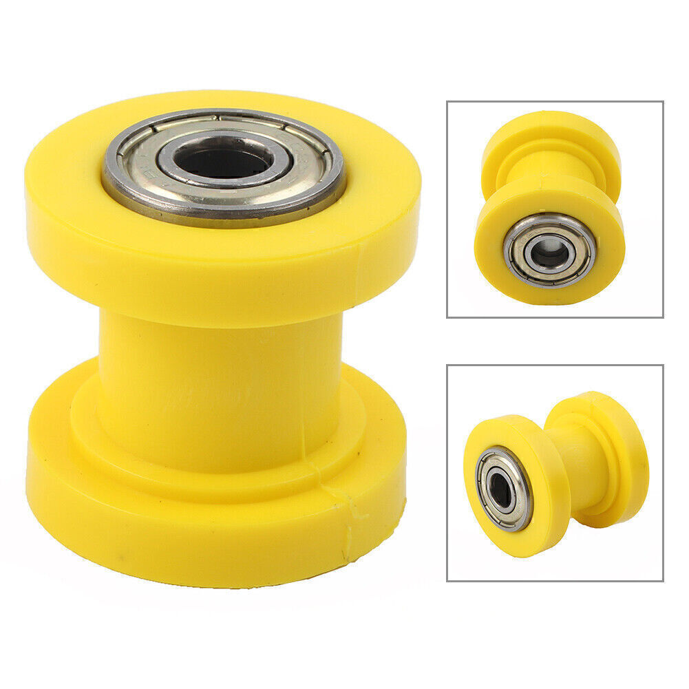 8mm Chain Roller Slider Tensioner Guide Pulley Dirt Pit yellow For Bike Motor