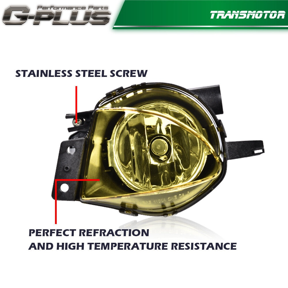Fits 2006 - 2008 for E90 325i 328i 330i 335i Yellow Anti-collision Fog Light + Bulb - v