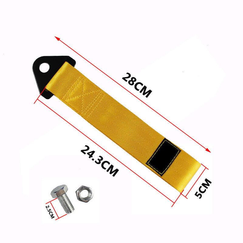 Sports Gold High Strength Racing Tow Strap Kit for Front Rear Bumper Towing Hook Q