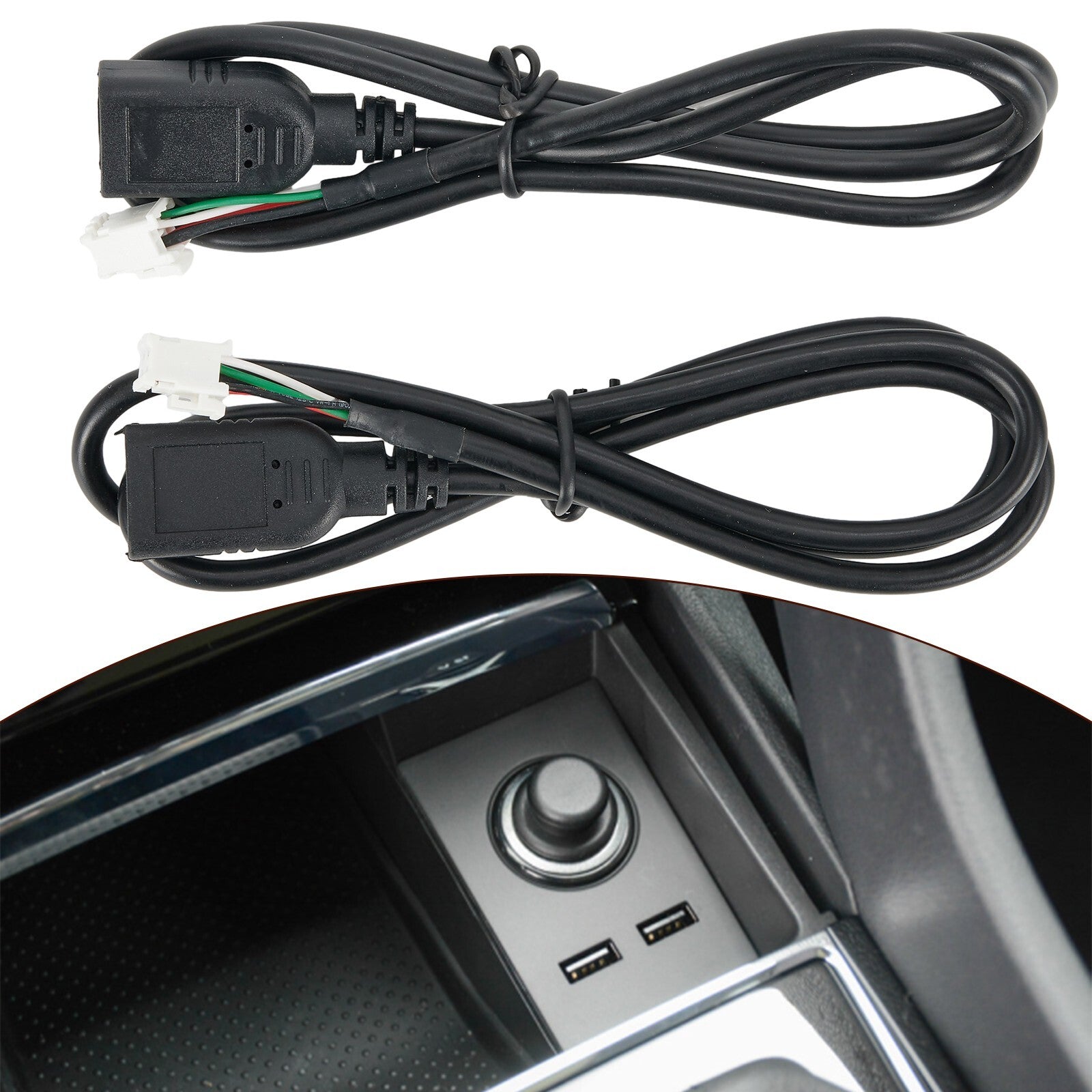 2-pin USB cable adapter for Android car radio stereo USB cable with 4-pin and 6-pin connectors.