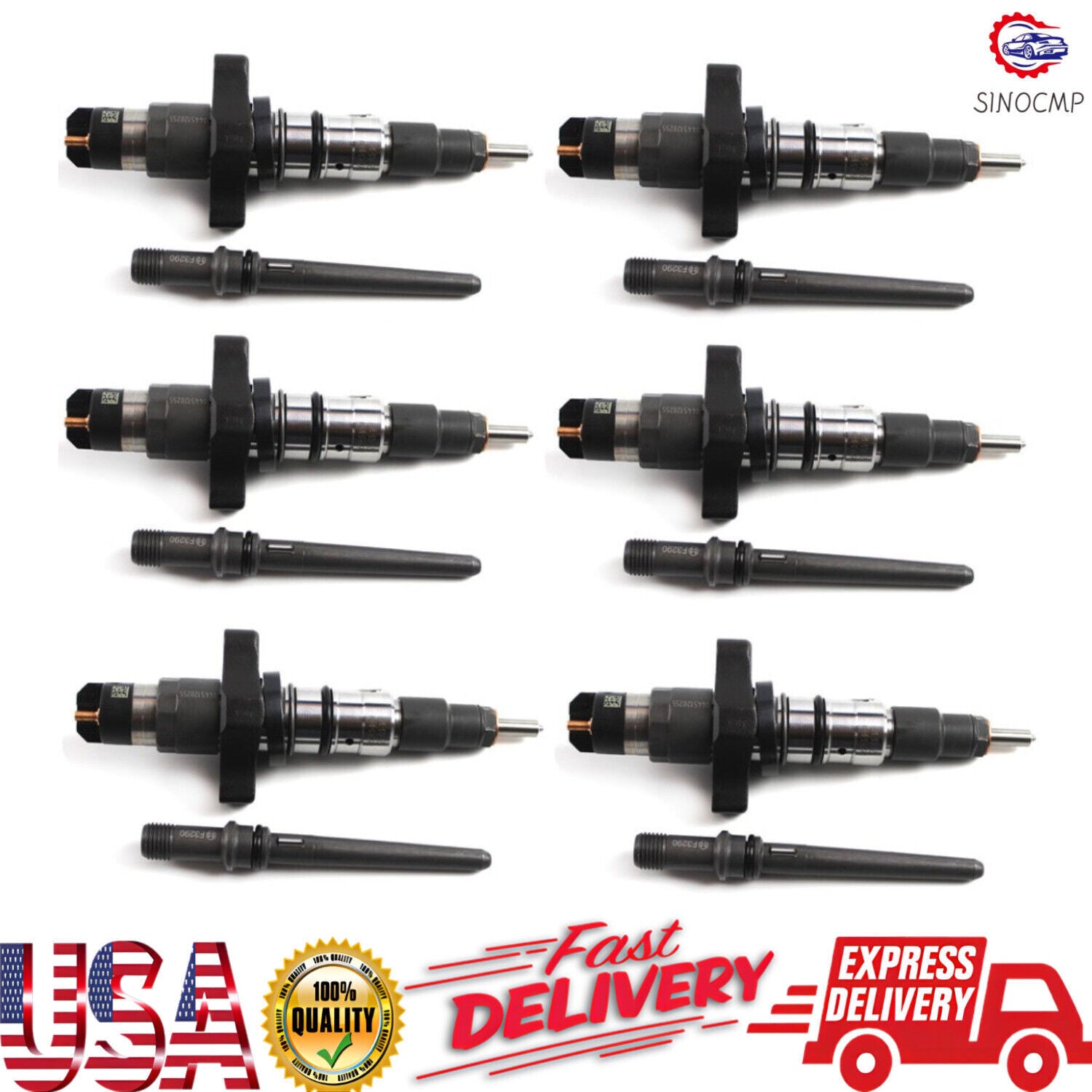 6X Engine Fuel Injector 0445120255 For 2003-04 5.9L for Dodge for Ram 2500 3500