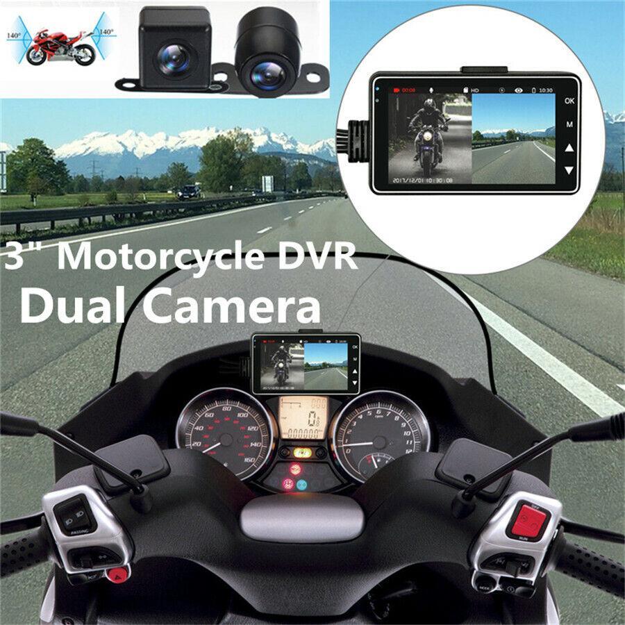 3-inch motorcycle DVR dashcam with front and rear dual cameras - n