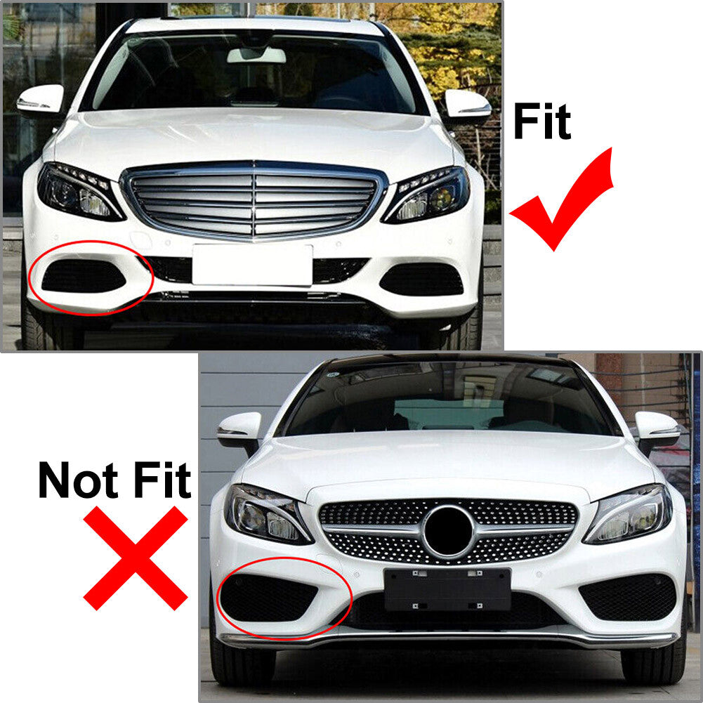 Front Bumper Fog Light Grille Cover for Mercedes-Benz C Class W205 C180 C200