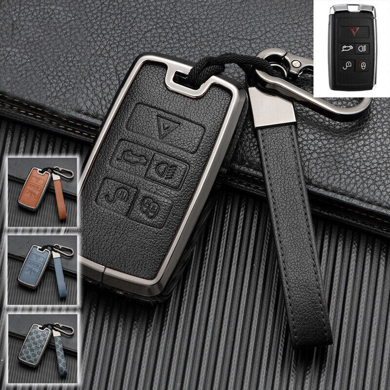 Zinc alloy Laether car keychain case protector for Land Rover for Range Rover Velar Sport - n