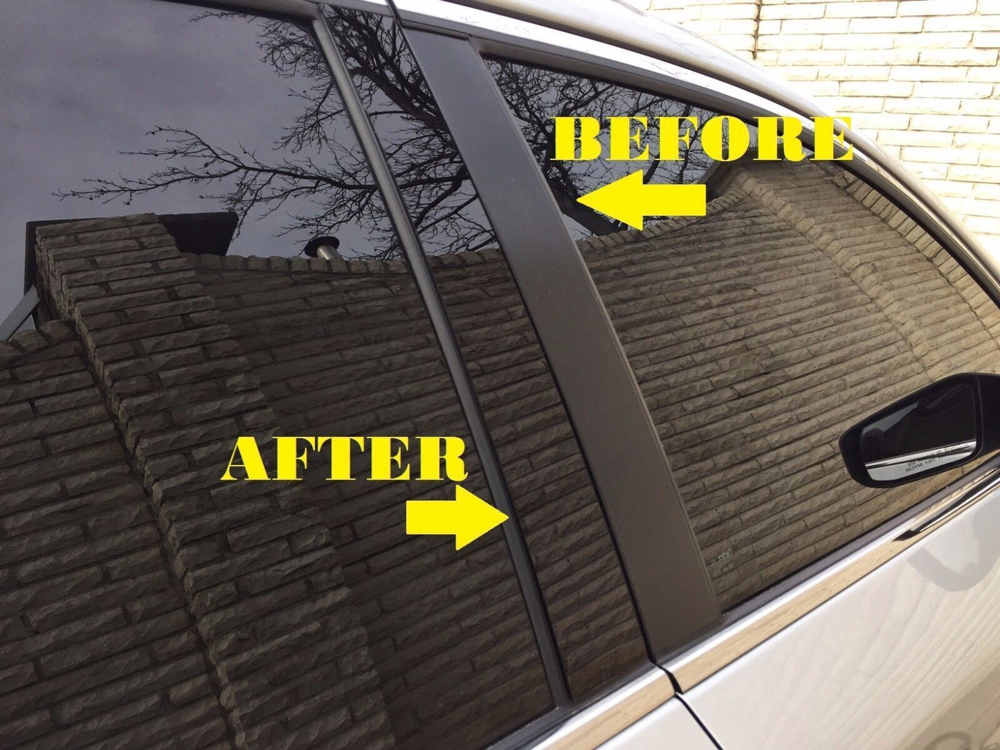 for Hyundai Sonata 2006-10 Piano Black Look Pillar Posts Door Window Strip Trim