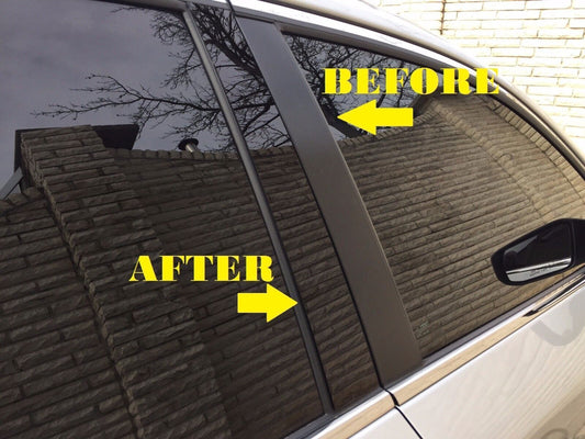 for Hyundai Sonata 2006-10 Piano Black Look Pillar Posts Door Window Strip Trim