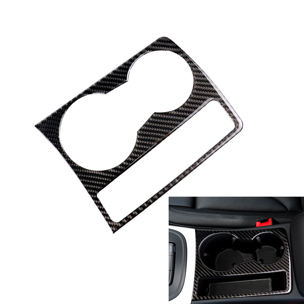 for Audi A4 B8 A5 2009-2015 Carbon Fiber Cup Holder Panel Frame Cover Trim