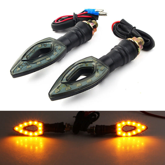 Motorcycle LED Turn Signal Blinker Light Indicator Amber For Cafe Racer