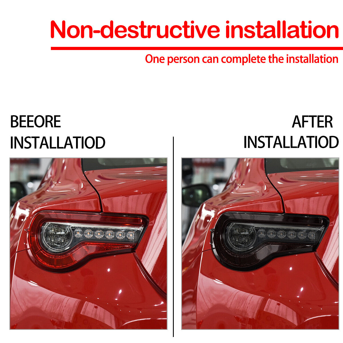 Smoked rear taillight visor trim for 2013-2020 86 BRZ FRS- n