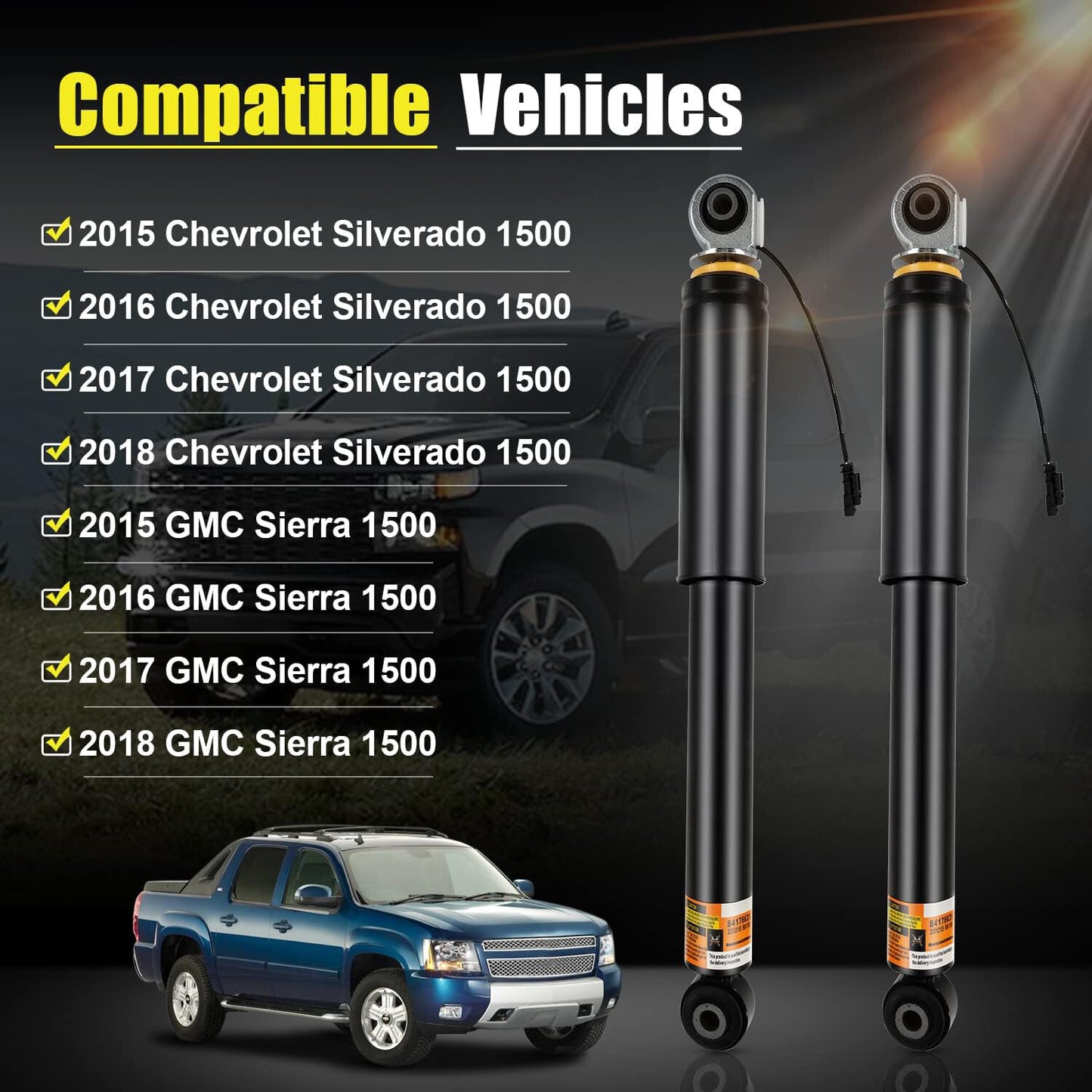 2-pack Shock Strut Assys Front Left Side Patches for Cadillac CT6 AWD 2016-2018 23276551
