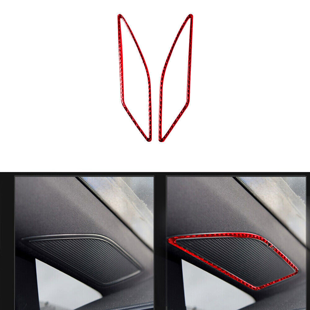 Red Carbon Fiber A Pillars Air Vent Outlet Cover Trim for VW for Golf MK7 2014-2019