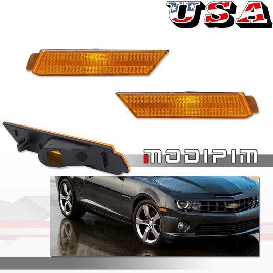 For 2010 - 2015 for Camaro Front Bumper Side Marker Light Reflector Amber Lens - v