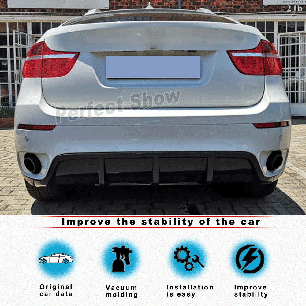 for BMW X6 E71 xDrive 35i 50i 2008-14 Carbon Fibre Rear Bumper Spoiler Diffuser