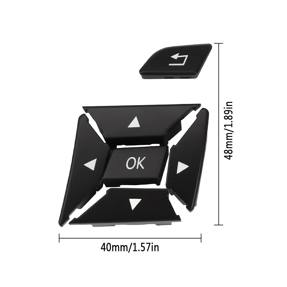 Left Steering Wheel Control Menu Button Cover for Mercedes W204 W212 A207 Black