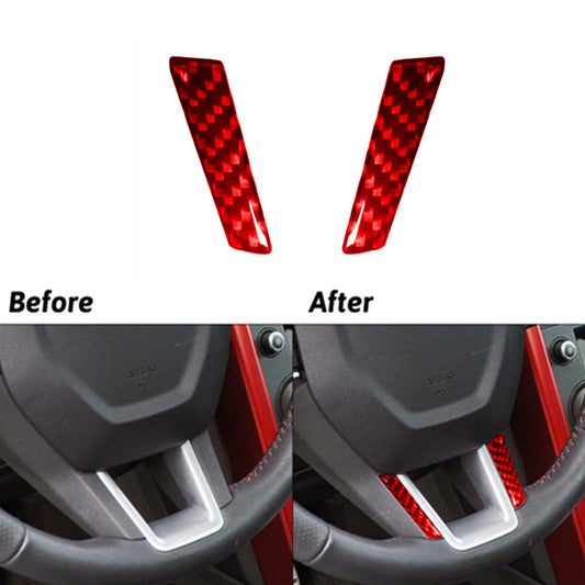Red Carbon Fiber Steering Wheel Trim for Land Rover Discovery Sport 2015-2019