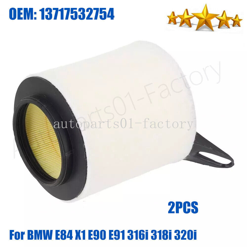 2PCS Engine Air Filter for BMW E84 X1 E90 E91 316i 318i 320i E87116i 118i 120i