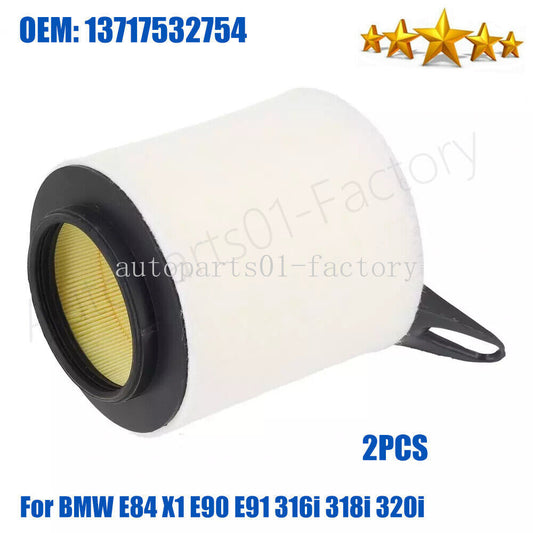2PCS Engine Air Filter for BMW E84 X1 E90 E91 316i 318i 320i E87116i 118i 120i