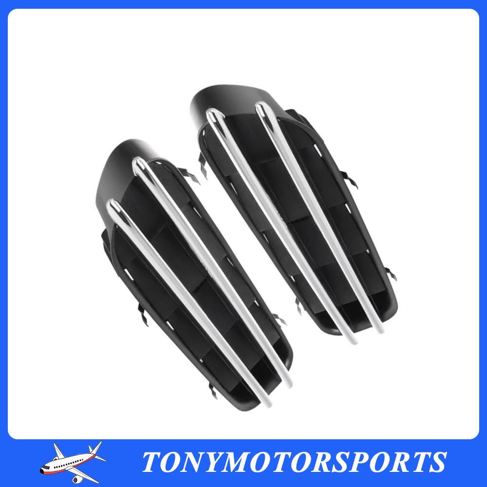 1 Set Front Left+Right Wing Grille Cover Panels Chrome For 5 Series E60 M5