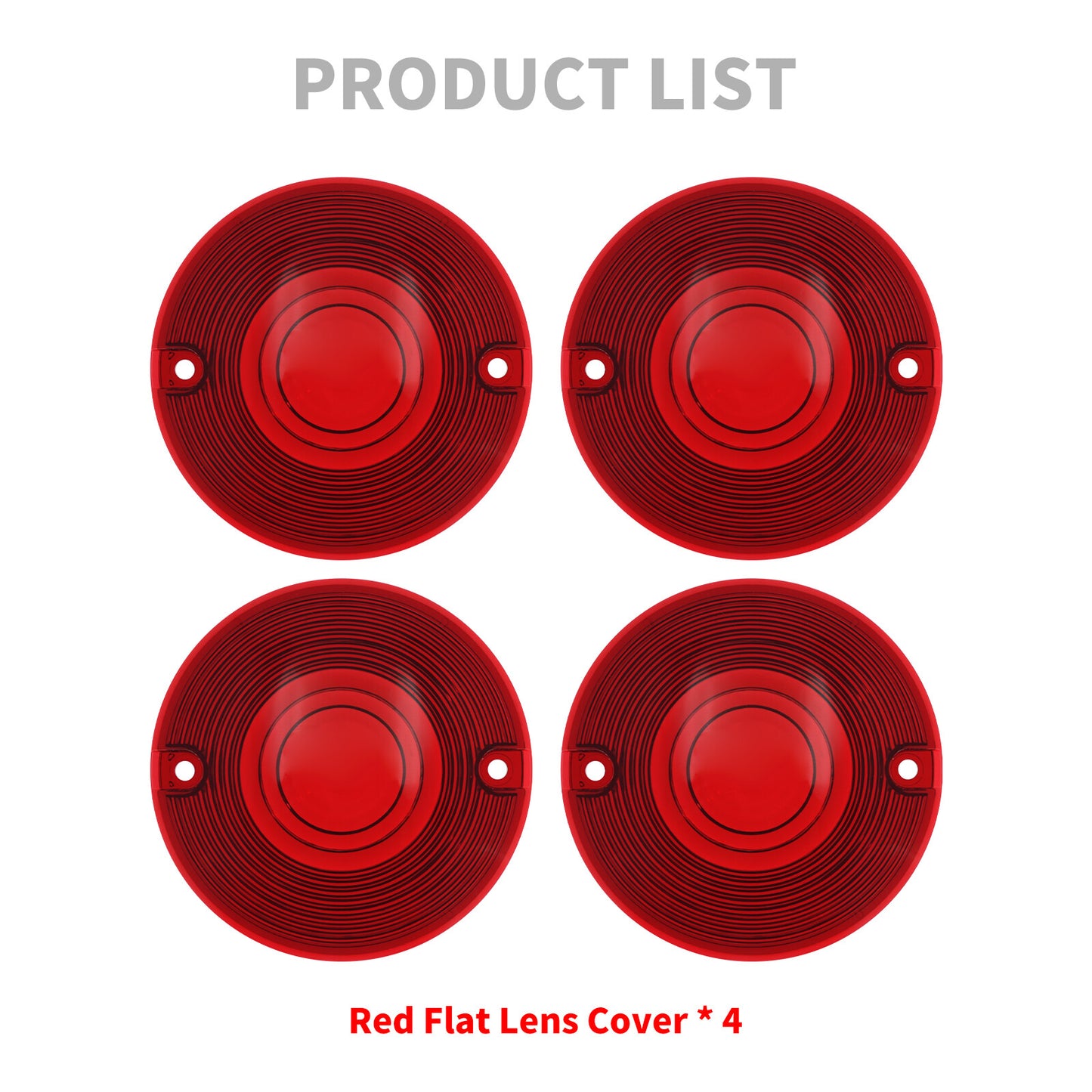 4x Red Turn Signal Light Lens Cover for Harley Touring Road Electra Glide 86-23 Q