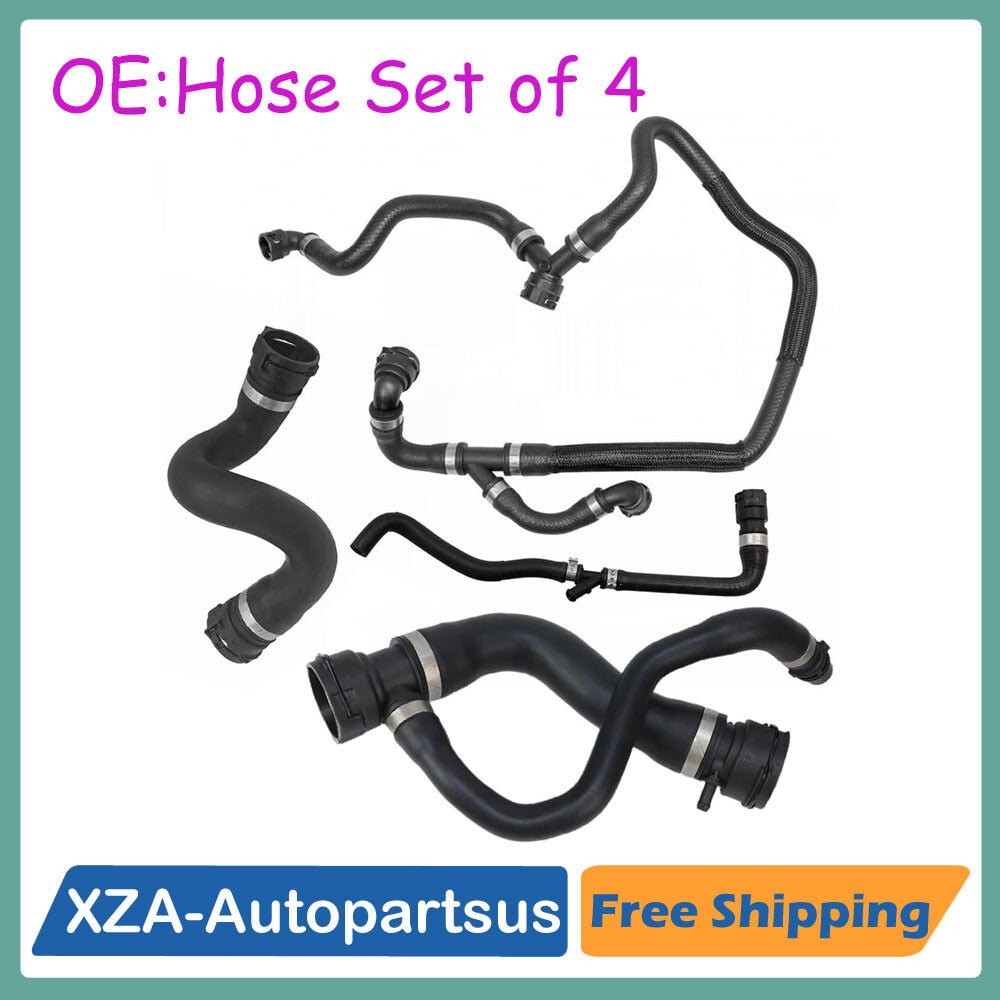 Upper Radiator Coolant Hose With Vent Hose Set of 4 for 2007-13 for BMW E70 for X5 3.0si Q