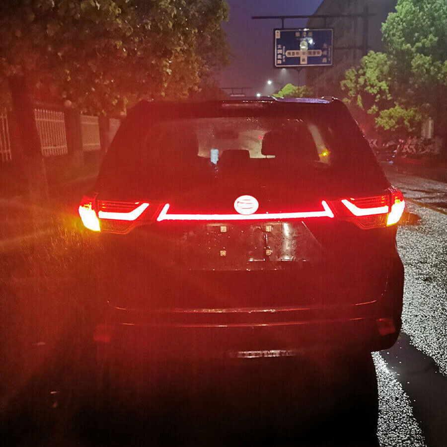 for Toyota Highlander 2014-19 Black Rear Door Trunk Led Tail Light Cover Decor