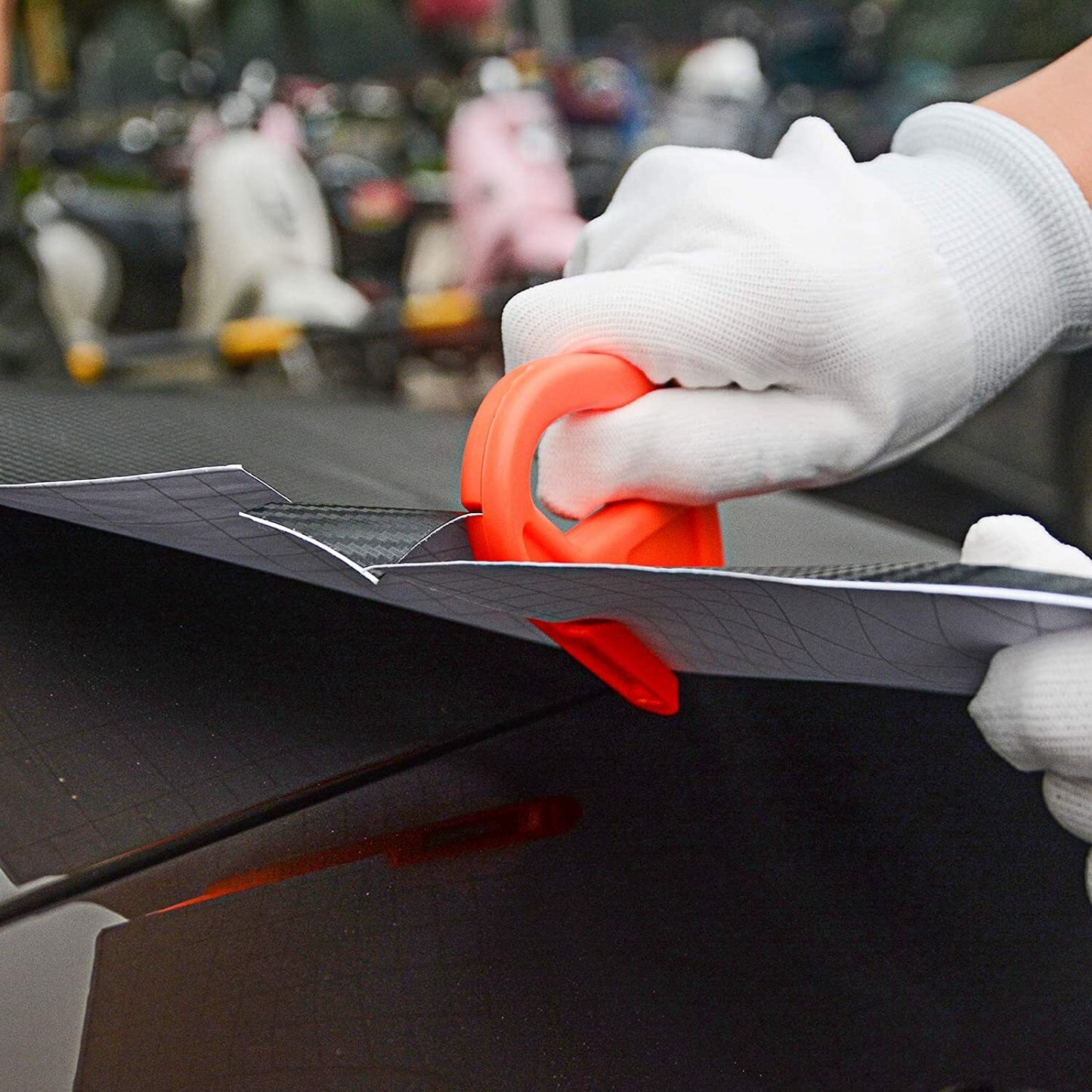 4X Car Body Window Carbon Fiber Vinyl Film Sticker Wrapping Install Tool Cutter Q