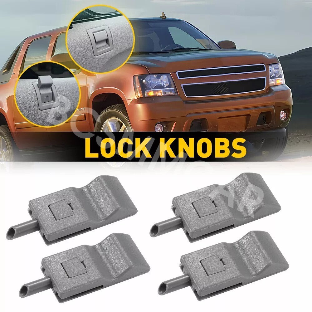 4Pcs Door Lock Knob Front/Rear 25862454 Accessory Fit For 2007-2014 for GMC Yukon XL