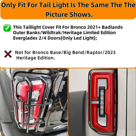 Exterior Accessories For Bronco 2021+ Headlamp Tail Light Guard Protector Cover