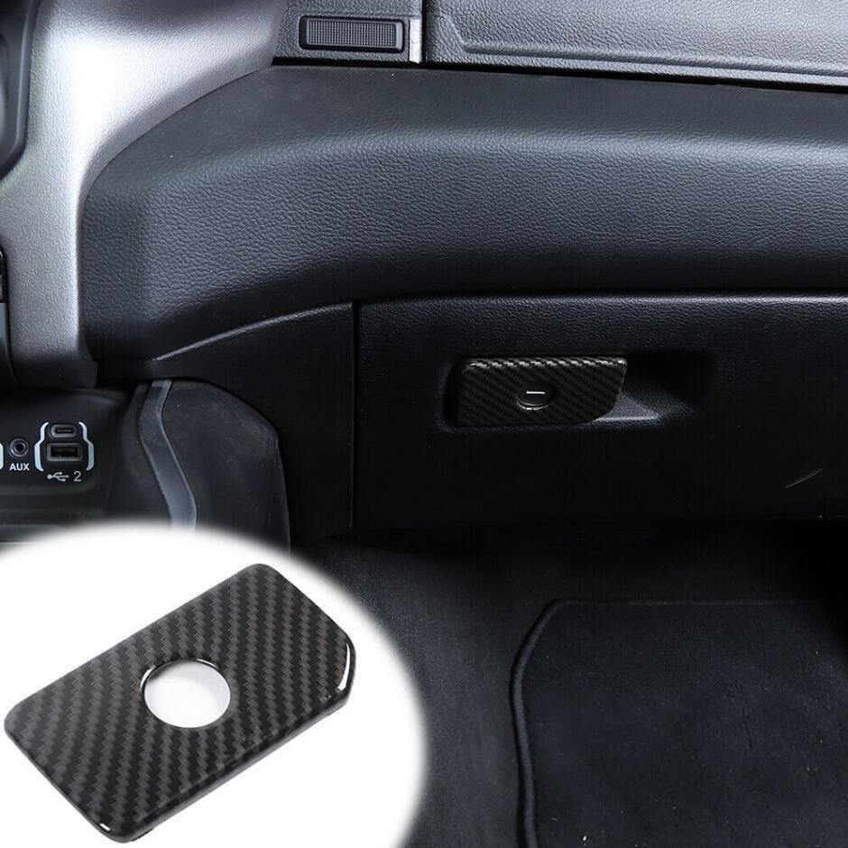For 2019-2022 for Dodge for RAM 3500 Carbon Fiber Interior Glove Box Handle Cover Trim v