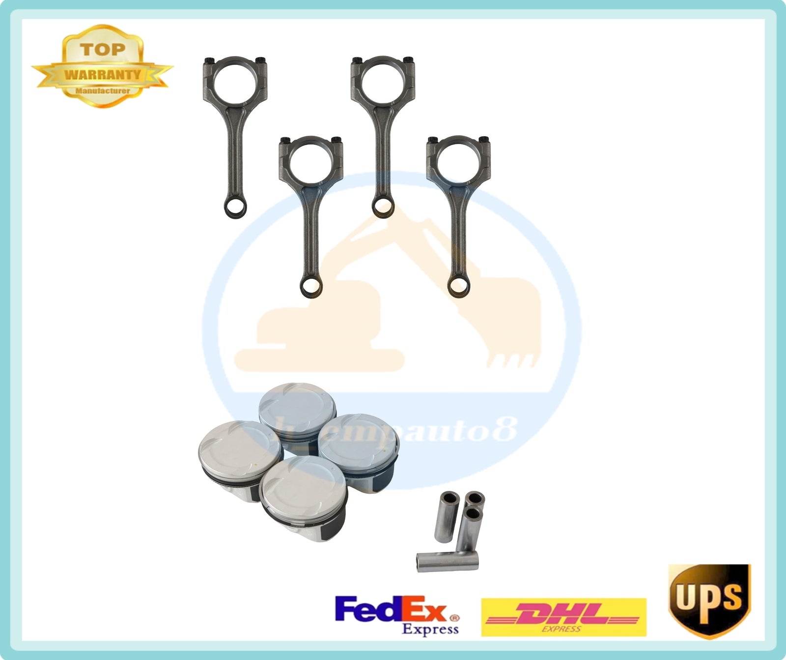 4PCS Connect Rod/Piston Ring Set G4FG for Hyundai Creta for Kia Forte Cerato 1.6L