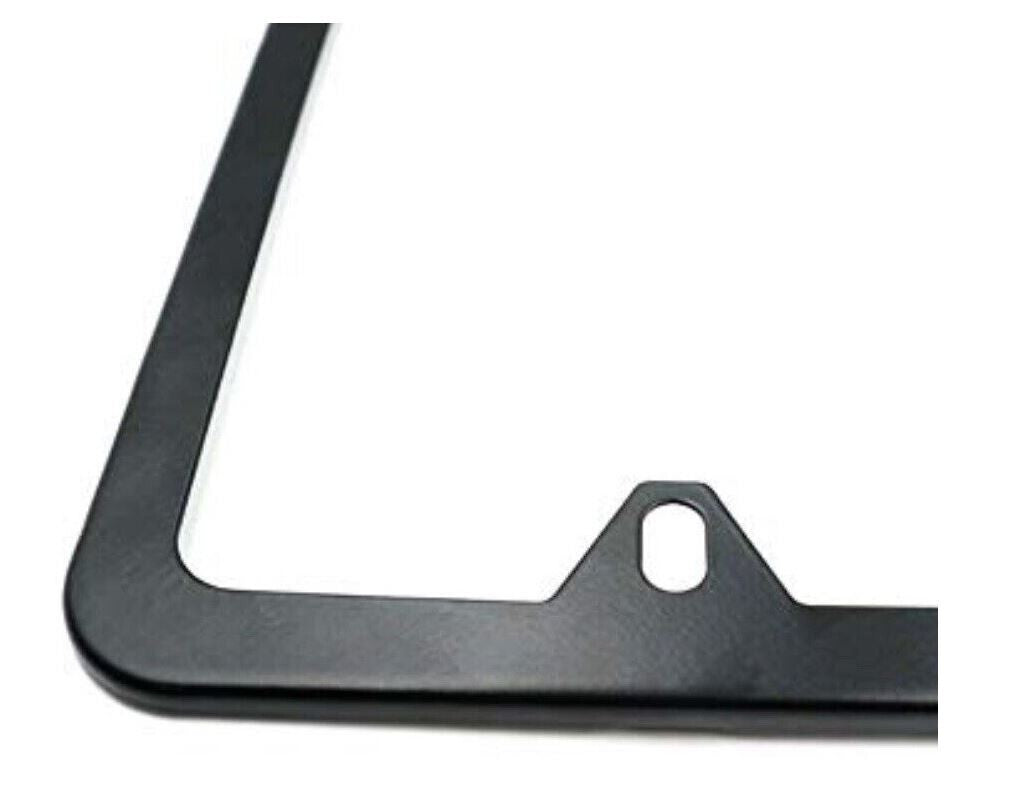 2-Piece Car License Plate Frame Cover Cap Trunk Ultra-Thin Metallic Black Suitable for BMW