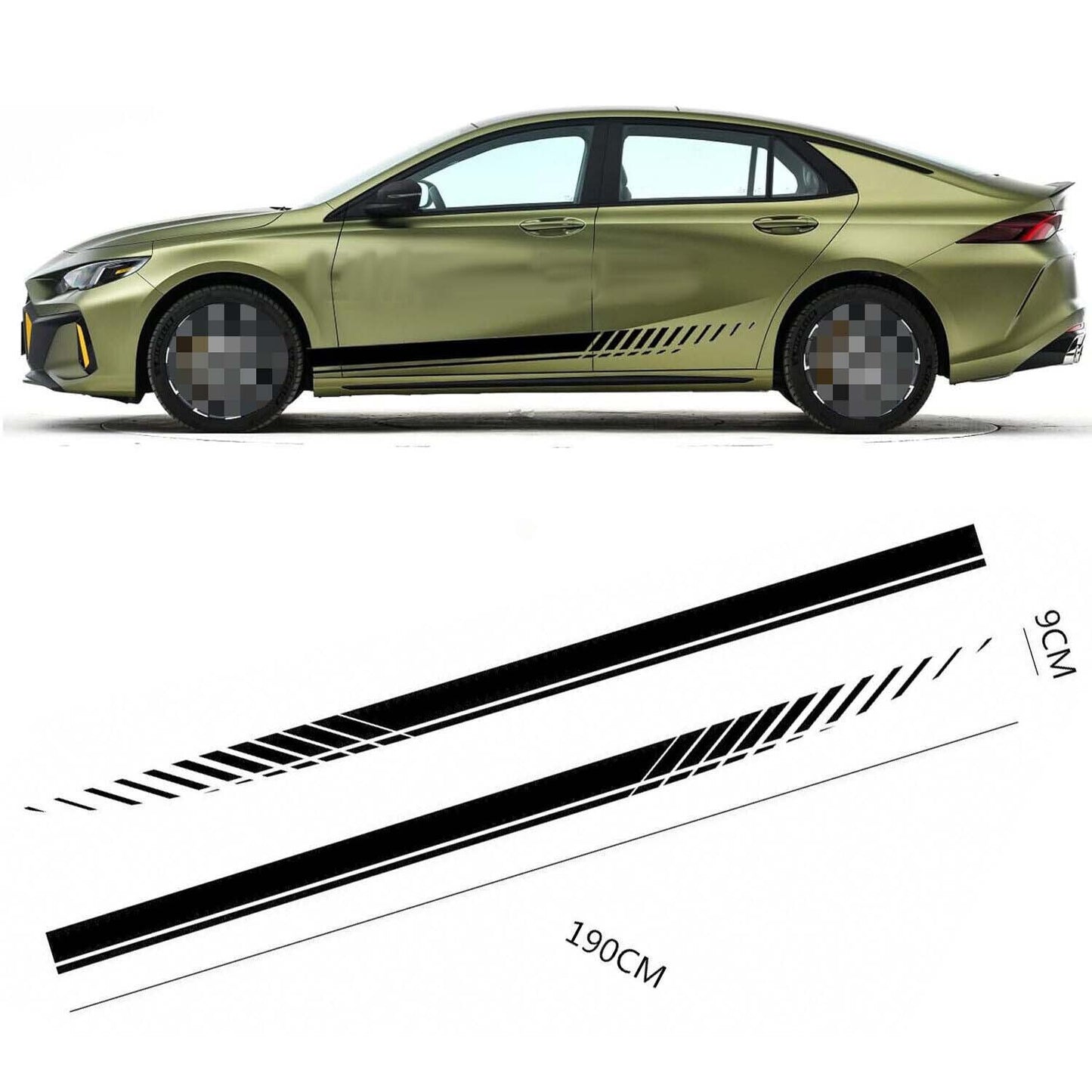Streamline Graphic Racing Strip Car Body Side Molding Trim Decor Sticker