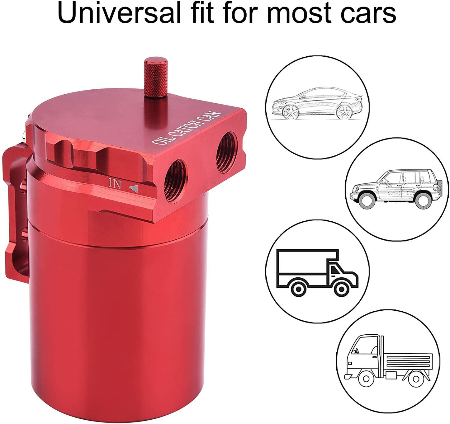 Universal Oil Catch Can Reservoir Tank Kit Fuel Line Aluminum Red 300ml In stock