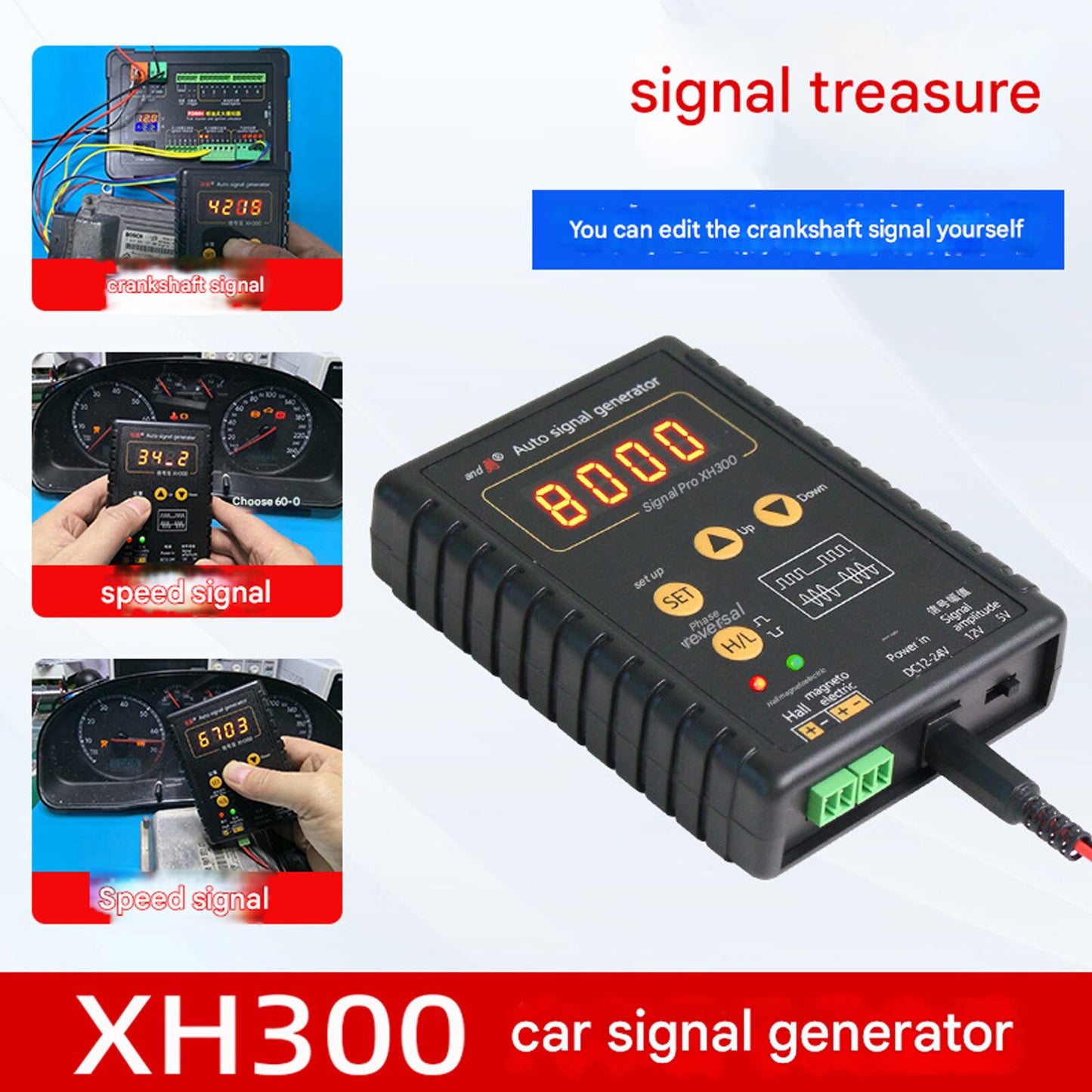 XH-2 Automotive Sensor Simulator Tester 2-8000Hz Car Signal Generator Vehicle Q