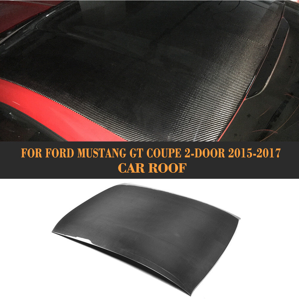 Carbon Fiber Top Roof Cover Decorative Trims Fit for Ford for Mustang Coupe 2015-17