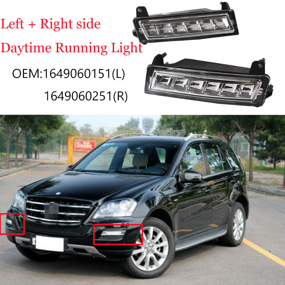 2X LED DRL Daytime Running Lights Fog Lamp L+R for Benz W164 X164 X204 2010-2013