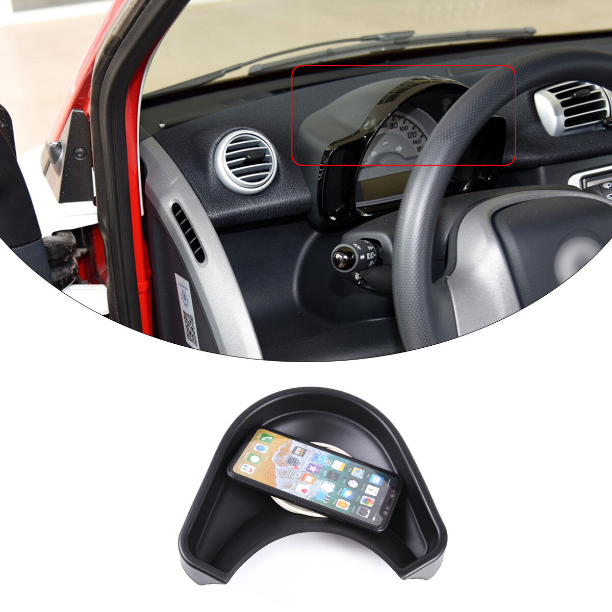 Front dashboard storage box tray decorative storage box for Smart 16-21- n