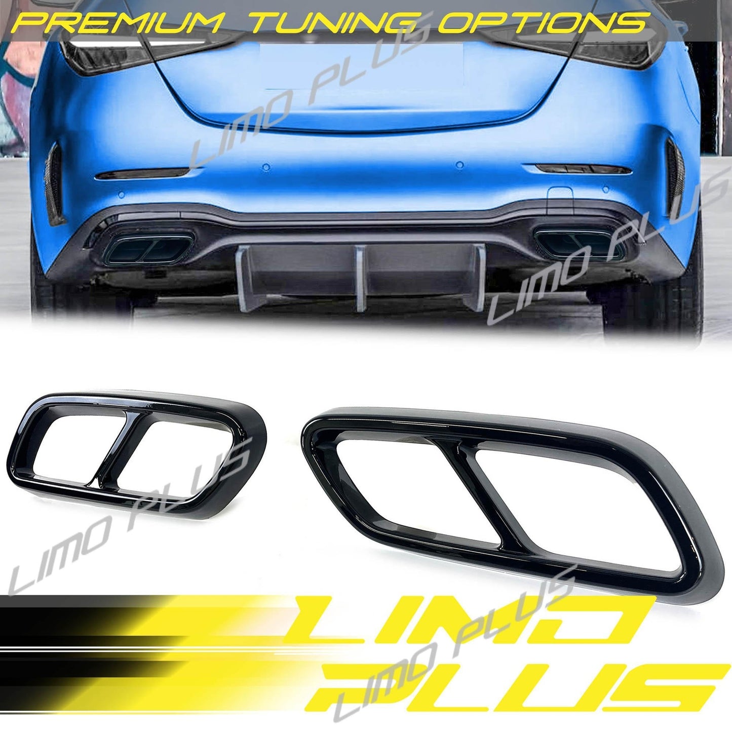 Black exhaust cover trim for Mercedes W206 sedan C200 C300 C43 2023 v